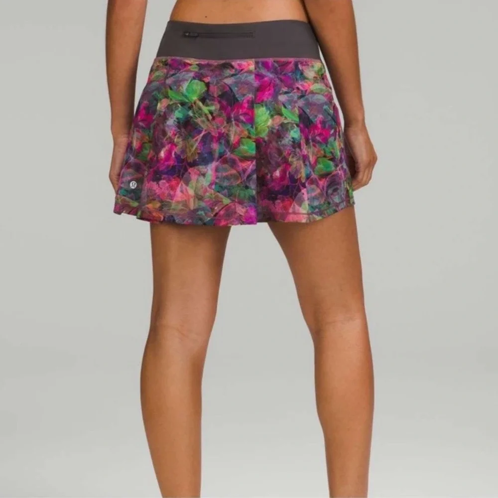 Lululemon Pace Rival‎ Skort Womens 6 Vivid Floral Tone Multi Mid-Rise